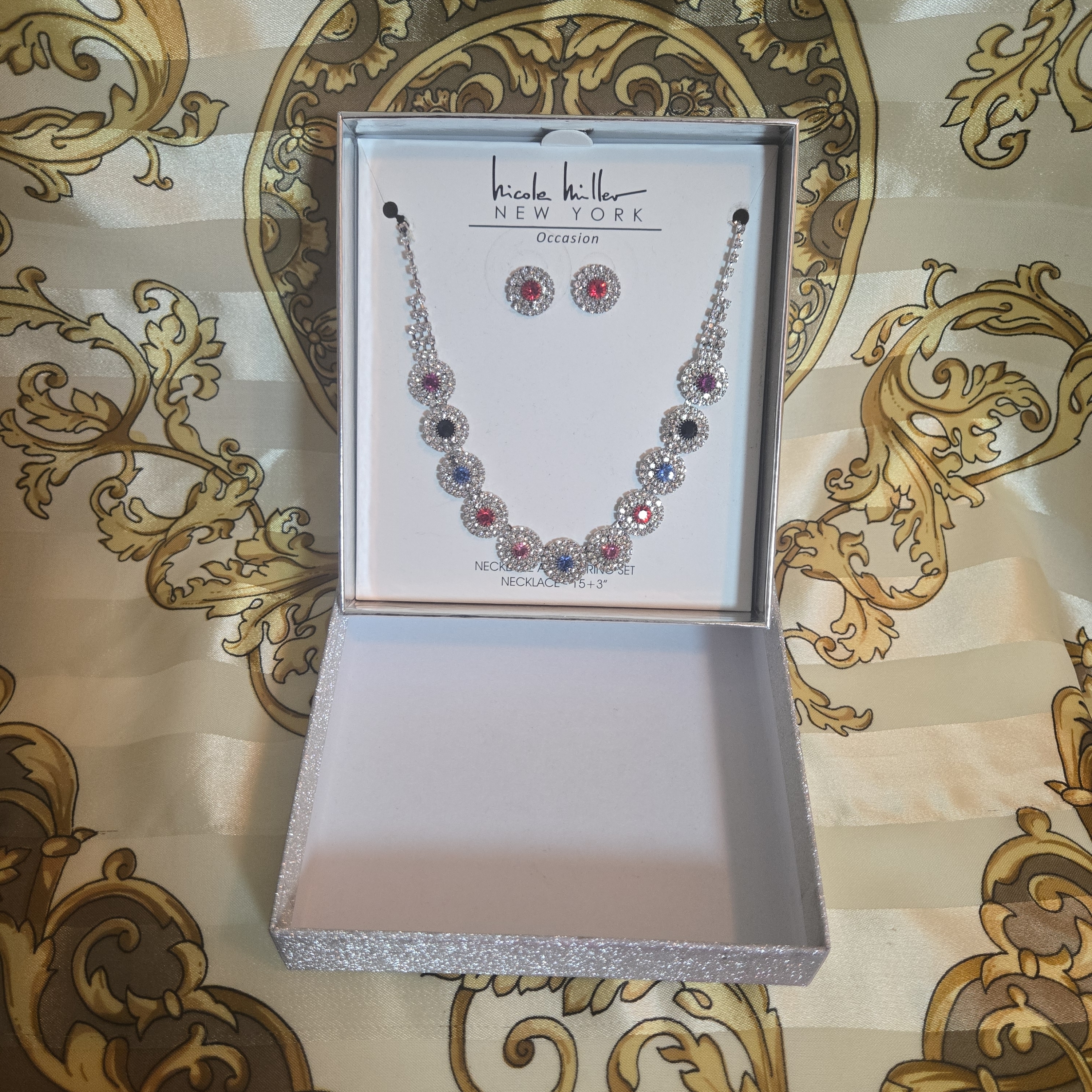 Nicole Miller Silver And Red Necklace Set 35$